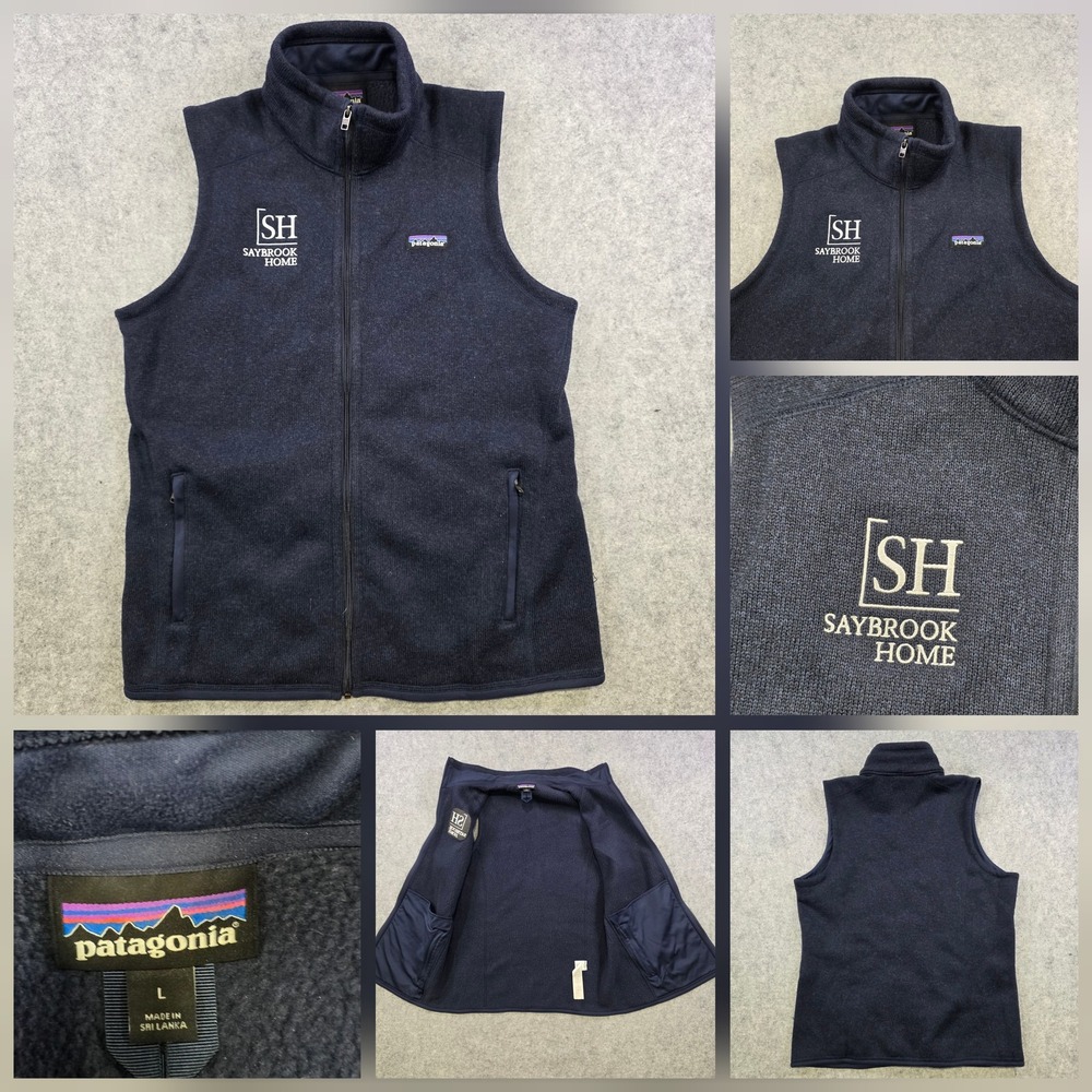 Patagonia Better Sweater Vest Womens Large Blue Zip Fleece Saybrook Home 25887